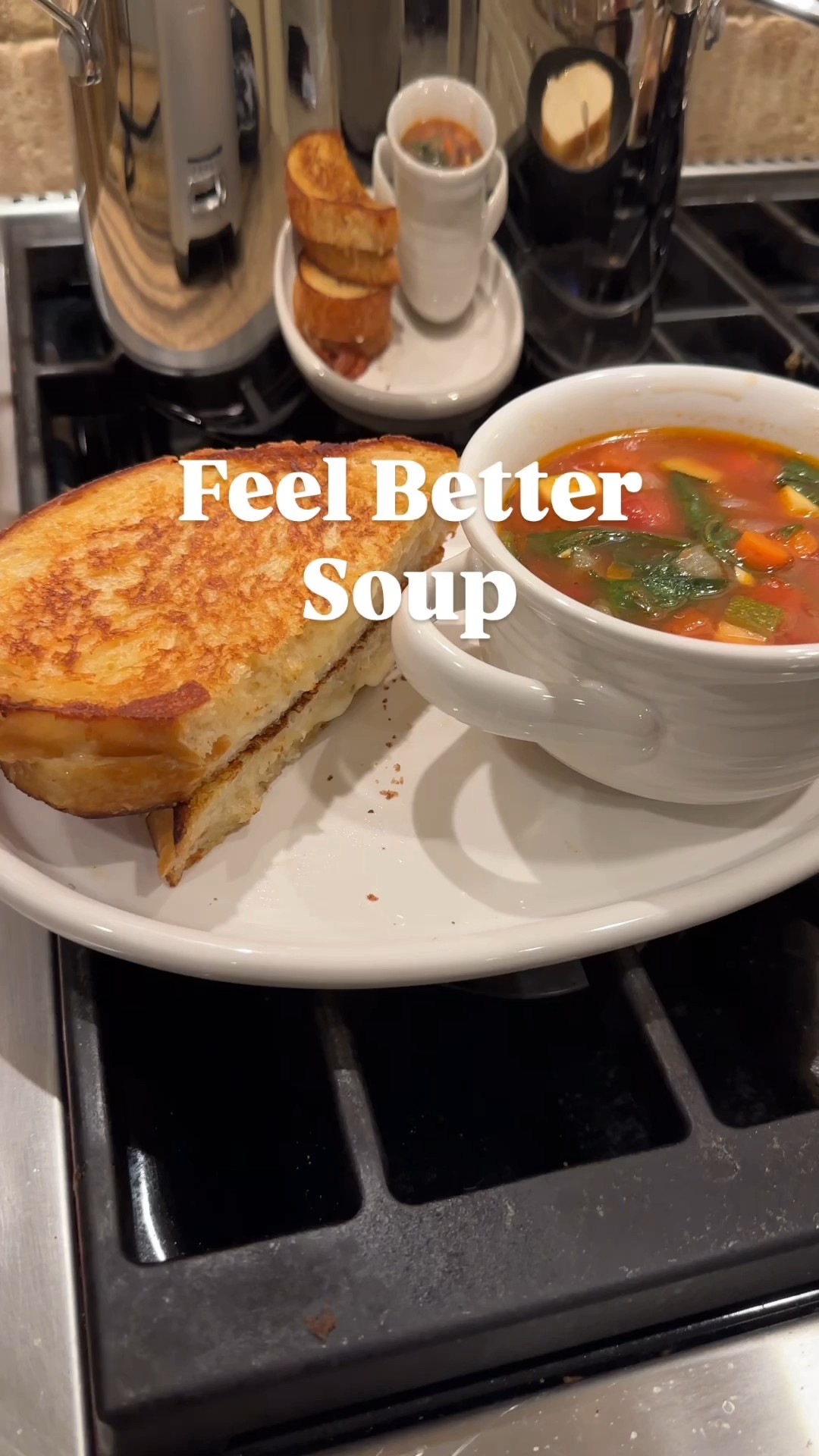 Soup season is here. This is the perfect comfort meal on a cold night or when you’re not feeling your best. A big bowl of nutritious and vitamin packed soup. Mix and match any veggies you like or have on hand. The key is to season it well and make it colorful. 

Here’s how you make it:
1 medium onion, diced
4 carrots, thinly sliced into rounds
3 ribs of celery, thinly diced
1 red bell pepper, diced
1 zucchini, diced
1 cup of fresh green beans, cut into small pieces
3 cloves of garlic, minced
2 tbsp tomato paste
1 28 oz can of crushed tomatoes
1 15 oz of diced tomatoes, drained
2 cartons (4 cups) of beef bone broth 
2 tbsp Gibsons seasoning salt
Freshly ground pepper
2 cups of fresh spinach
1 can of dark red kidney beans, rinsed and drained
1 can of cannellini beans, rinsed and drained

Start by prepping all the veggies.
Use a large pot, add olive oil and saute the onions, carrots and celery until onions are translucent. Sprinkle them with seasoning salt. 
Add in zucchini, bell pepper, and green beans. 
Once softened, add in the garlic and tomato paste. 
At this point, cook until the veggies are to your liking, they won't cook much more, so if they're too crunchy, keep on the heat until they're fork tender.  
Season again, then add in the tomato paste, canned tomatoes and beef broth. 
Bring to a boil, then reduce to a simmer and let simmer for 10 minutes. 
Add in beans and spinach. Let simmer for 10 more minutes. Taste for seasonings.
Enjoy! 

Serve with crusty bread, grilled cheese, or on its own!

Tips:
The key is to saute the veggies until they are soft, but not mushy. 
Then add the liquids and bring to a boil, then simmer. 
Use any veggies you like, great to clean out your fridge or raid the produce section. The more variety, the better it will taste! 

#LTKFamily #LTKHome #LTKSeasonal