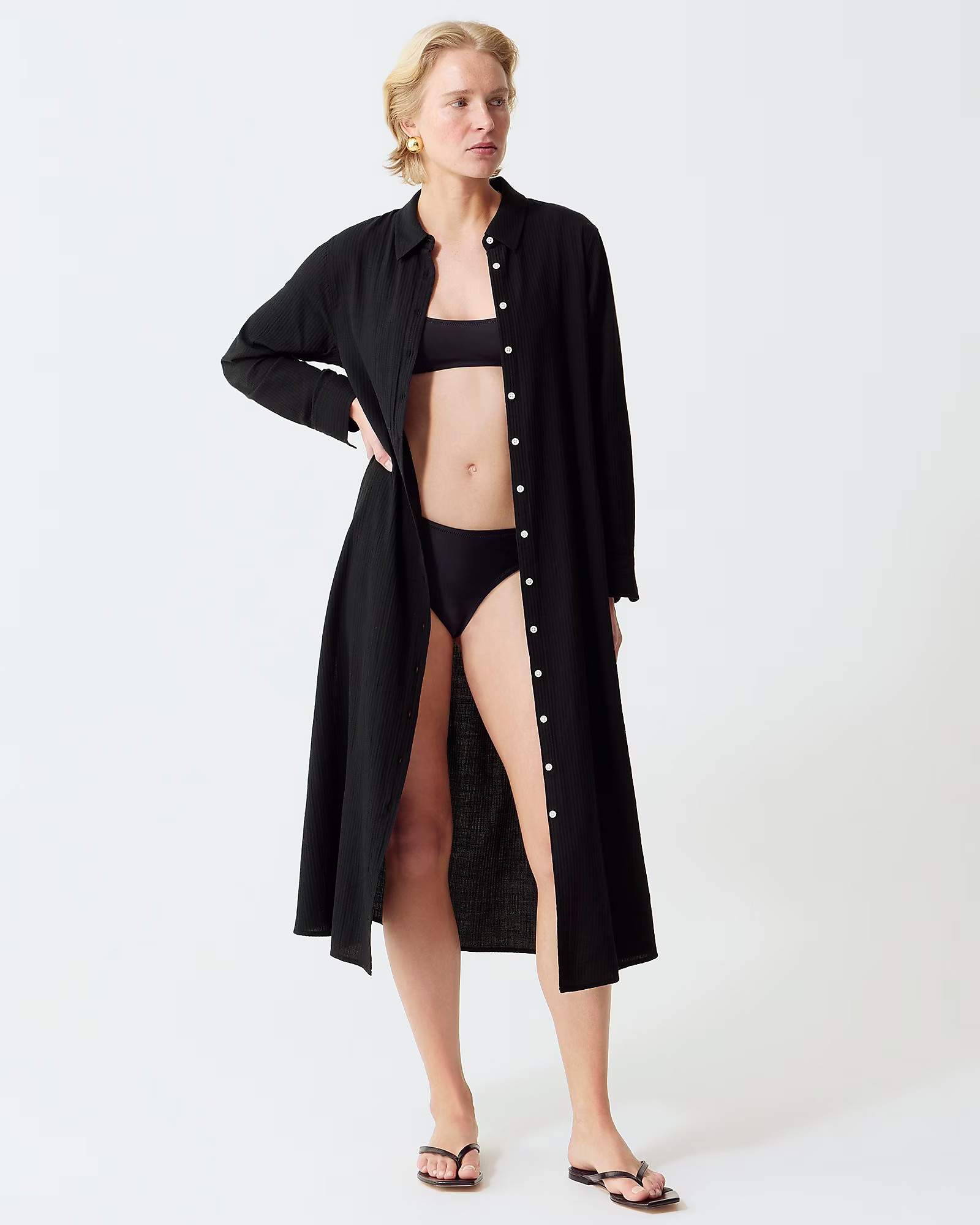 Long beach shirt in airy gauze | J. Crew US