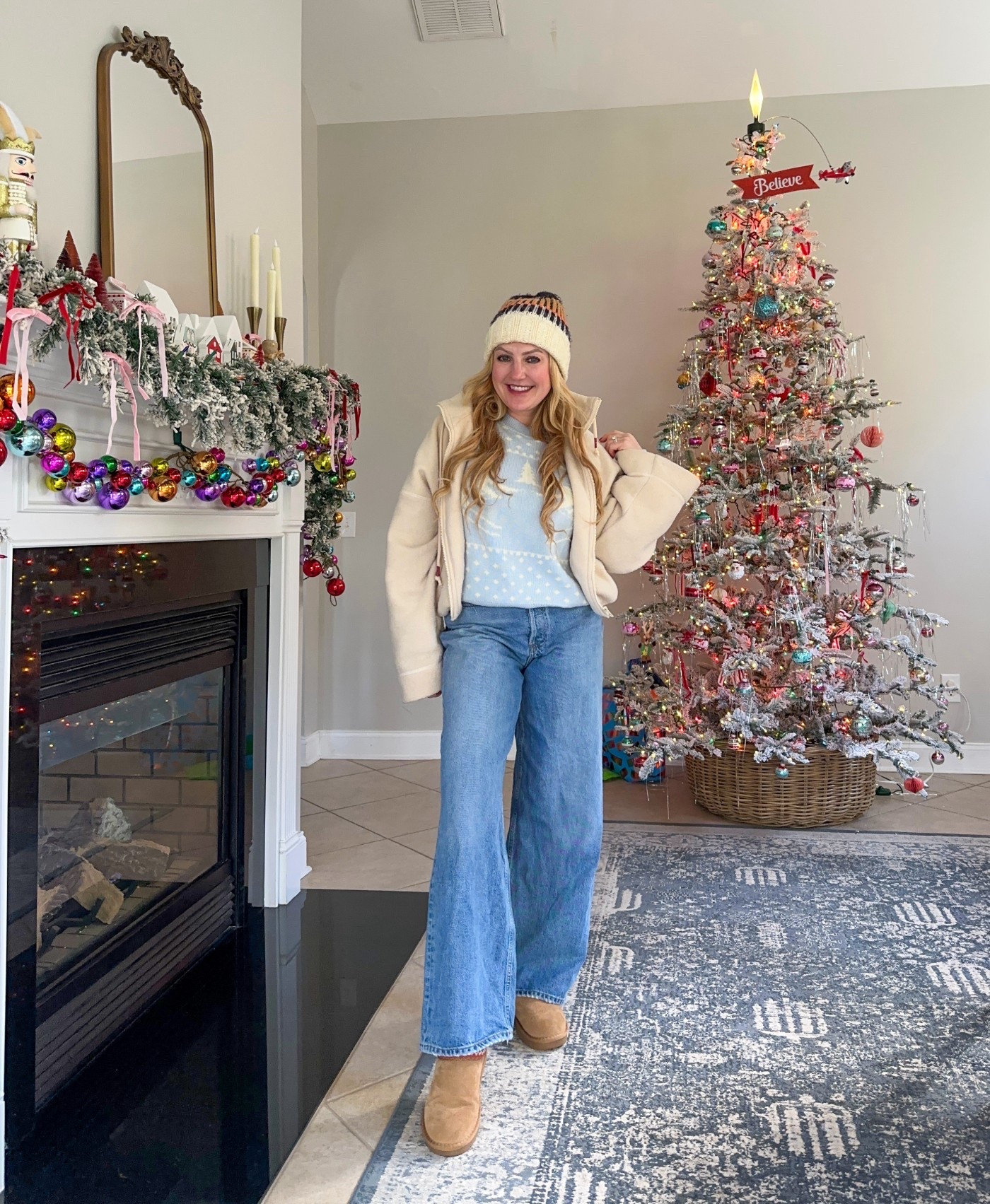 Hockey rink cold calls for layers 🤍
Fair isle knit, oversized denim, flared-sleeve zip-up, beanie + UGGs = warm, comfy, and mom-approved. This is my go-to winter hockey game outfit.

⸻
hockey mom outfit, winter hockey game outfit, fair isle sweater outfit, cozy winter layers, oversized denim outfit, uggs winter outfit, beanie winter look, casual mom style, cold weather mom outfit, weekend mom outfit, sports mom style, rink outfit ideas

⸻

#LTKSeasonal
#LTKWinter
#LTKStyle
#HockeyMomStyle
#HockeyRinkOutfit
#WinterMomOutfit
#CozyLayers
#FairIsleSweater
#UGGsOutfit
#CasualMomStyle
#SportsMomLife
#ColdWeatherStyle
