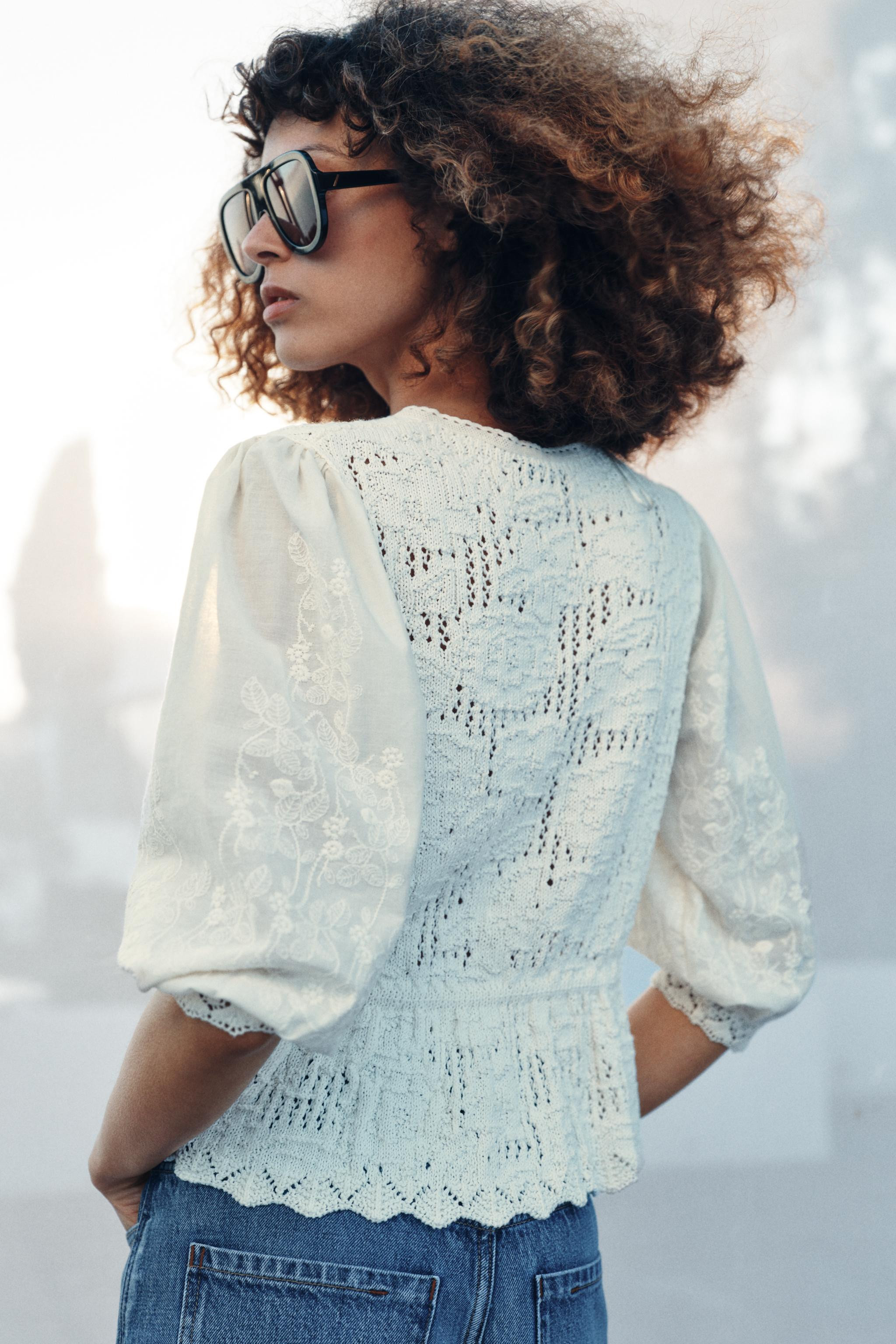 ROMANTIC COMBINED KNIT CARDIGAN | Zara UK