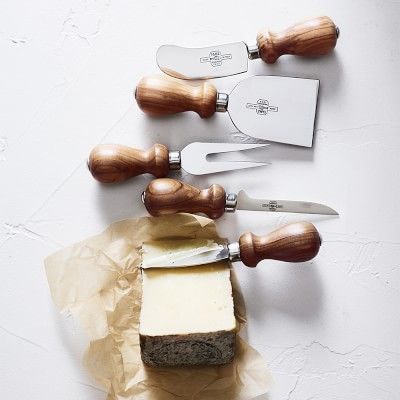 Antonini Olivewood Cheese Knives, Set of 5 | Williams Sonoma | Williams-Sonoma