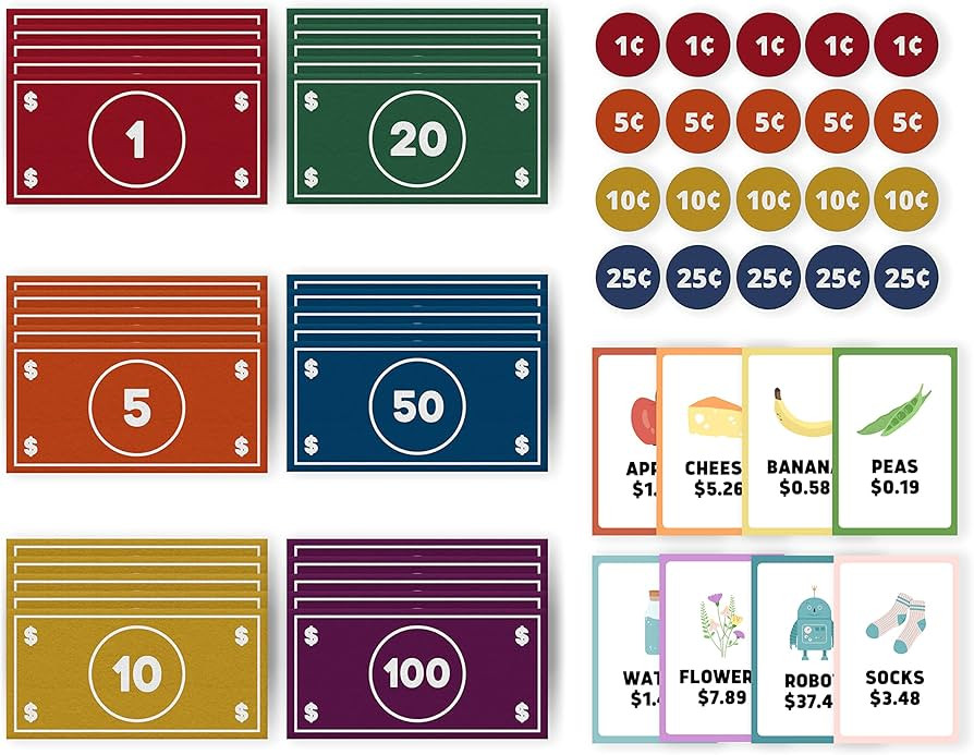 Good Ground Pretend Play Kids Felt Money Educational Montessori Toy Dollars Bills Coins Wallet Ch... | Amazon (US)