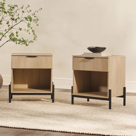 Ridvan 1-Drawer Nightstands with Open Cubby | Wayfair North America