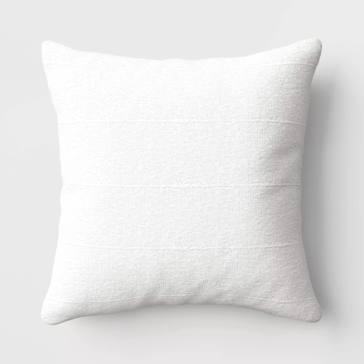 Textural Solid Square Throw Pillow Ivory - Threshold™: Cotton Weave, Indoor Decorative Cushion,... | Target