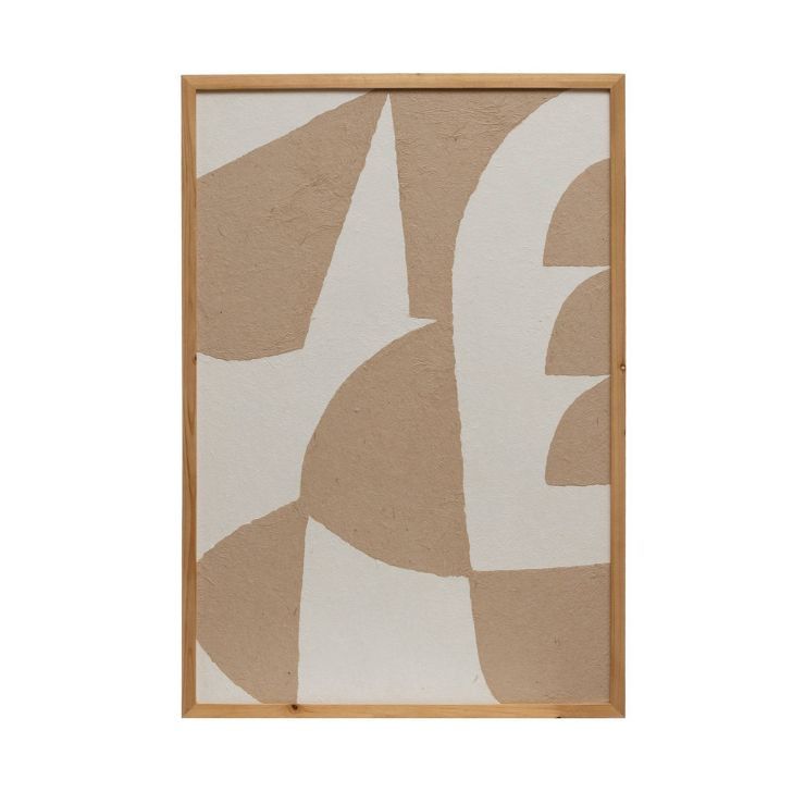 Abstract Image with Handmade Paper Wood Framed Wall Canvas White - 3R Studios | Target
