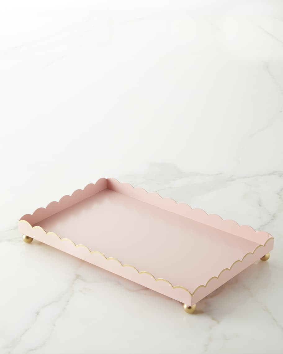 Eloise Rectangular White & Gold Tray | Horchow