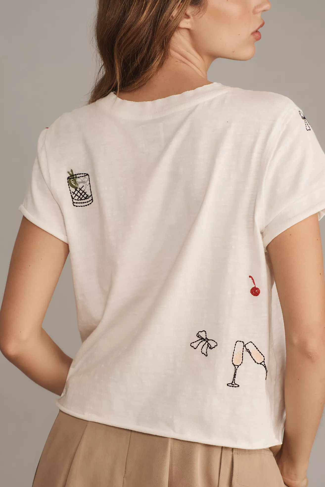 The Caitlin Embroidered Boxy Tee by Maeve | Anthropologie (US)