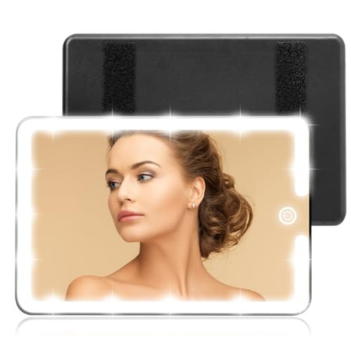 LED Mirror for Car Sun Visor Accessories,Mid-Size Car Visor Mirrors with 3-Color Dimmable Lights,Nice for Vanity Makeup for Universal Vehicle,Lighted Rear View Mirror | Amazon (US)