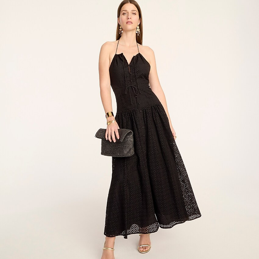 Eyelet halter maxi dress | J. Crew US