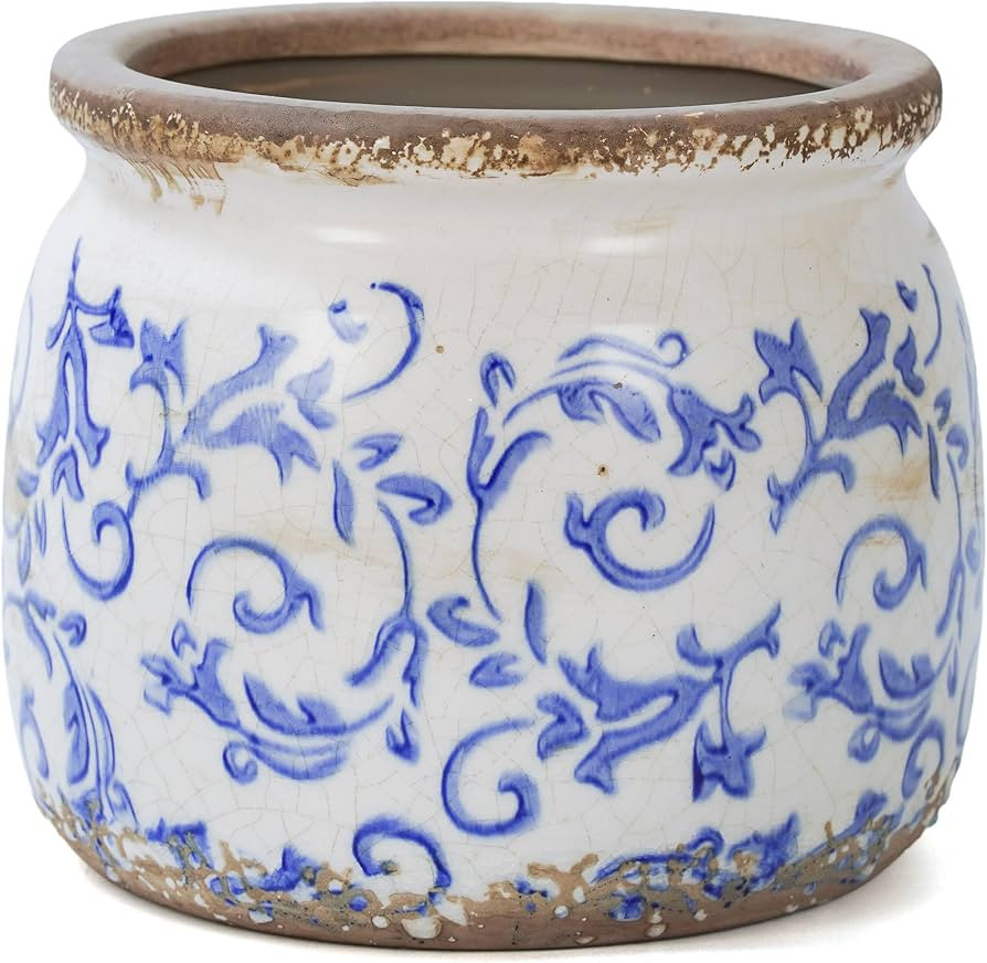 Dosayes Vintage Blue Ceramic Flower Pot | Amazon (US)