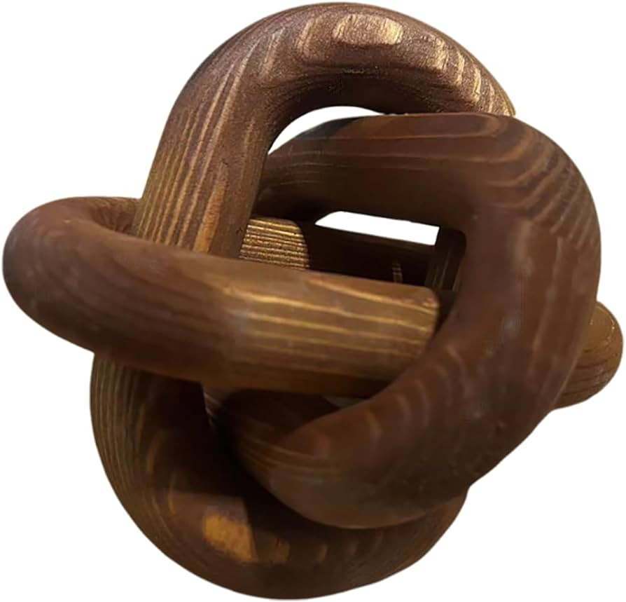 Wood Knot Chain Link Decor - 3 Link Boho Wooden Hand Carved Decorative Wooden Links Knots for Cof... | Amazon (US)