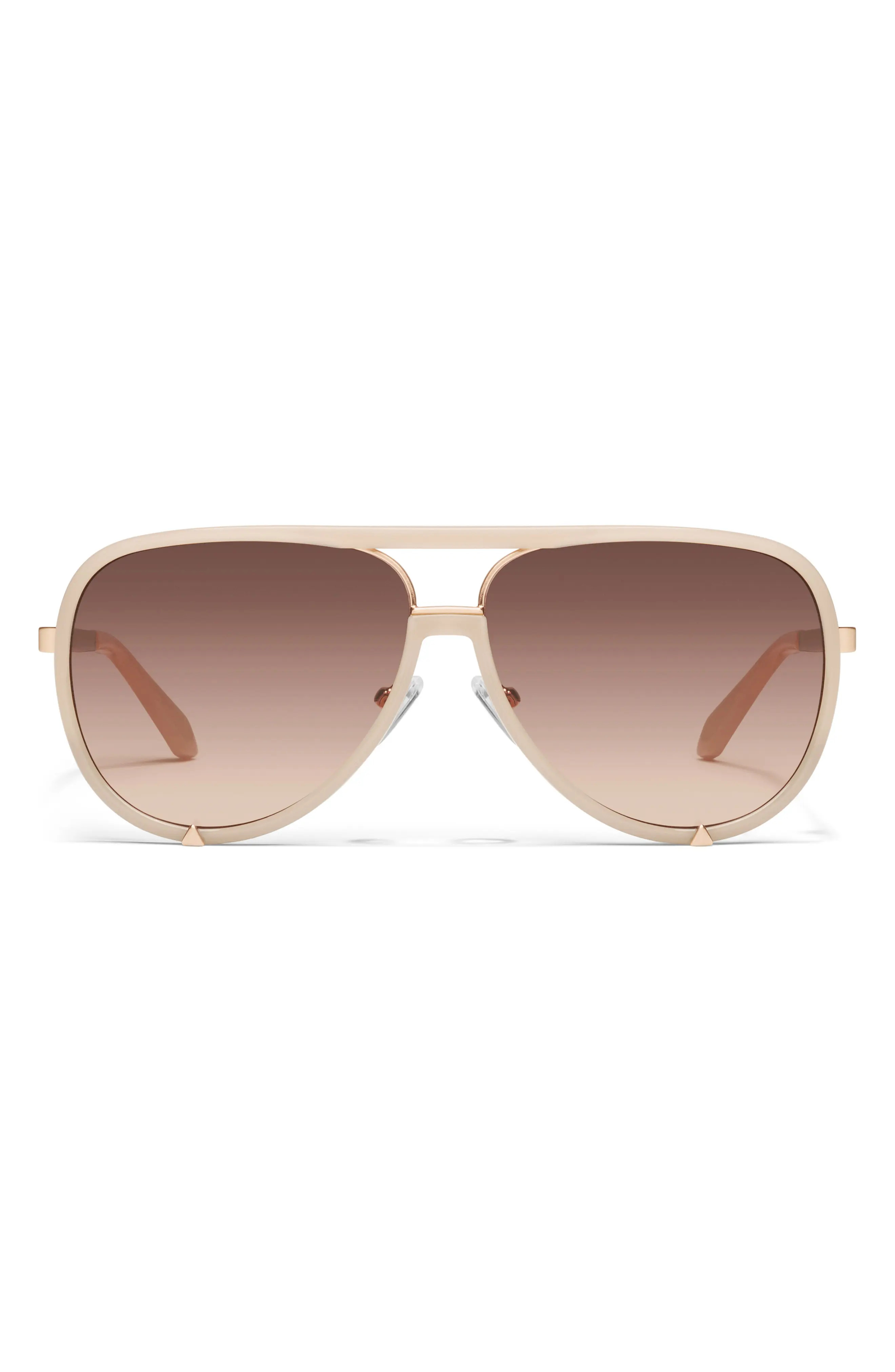 QUAY High Profile 60mm Gradient Aviator Sunglasses in Bone/Brown Fawn at Nordstrom Rack | Nordstrom Rack