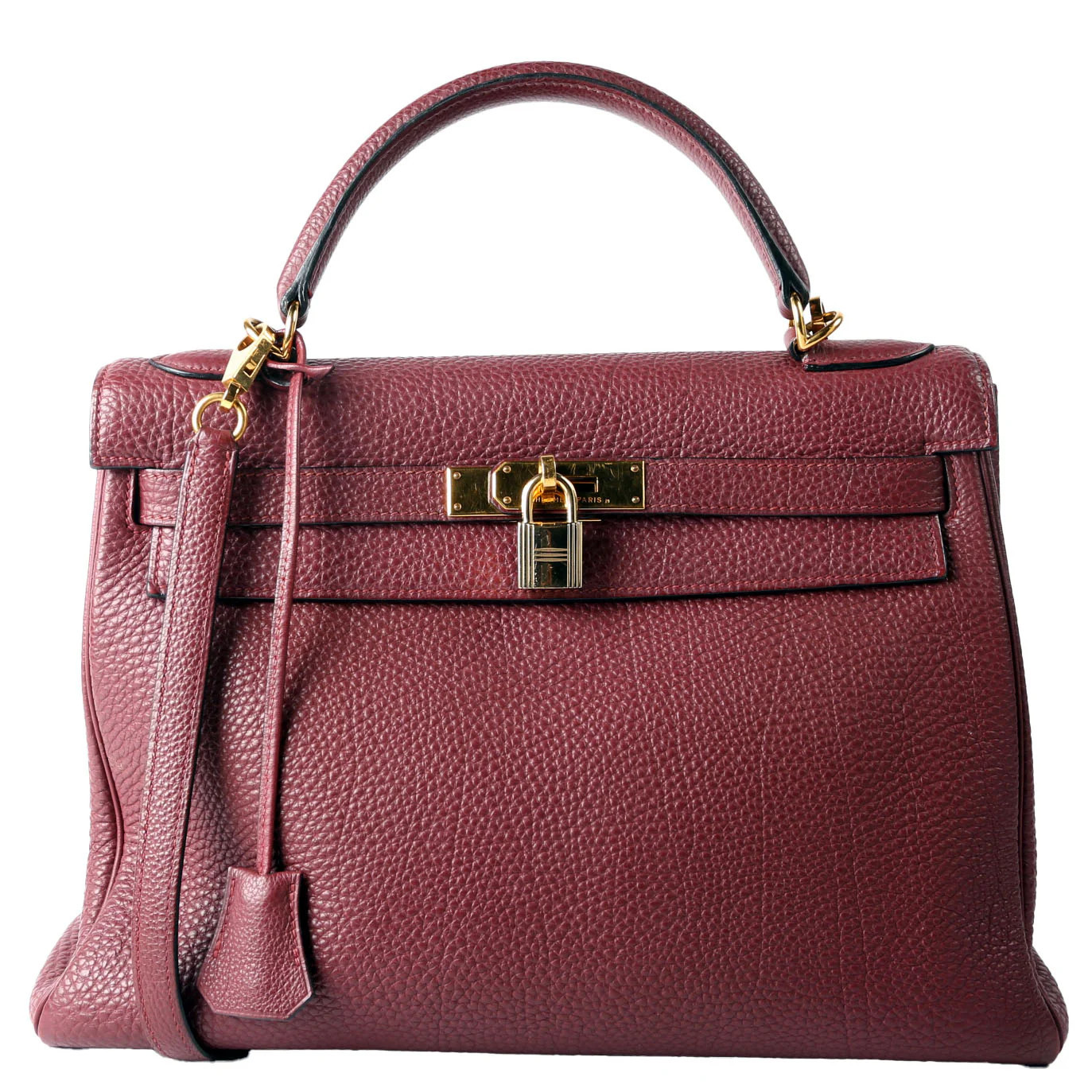 Kelly 32 Fjord 2004 Bordeaux/Gold | Keeks Designer Handbags