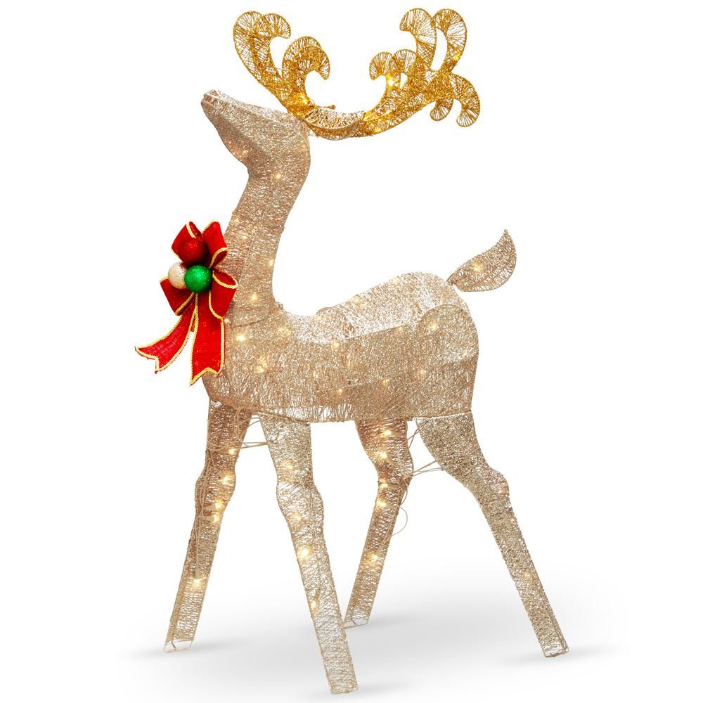 48 in. Reindeer Decoration with Clear Lights | The Home Depot