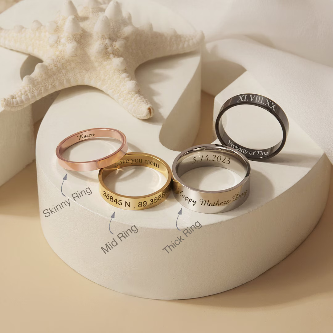 Gift For Him - Custom Engraved Ring - Stainless Steel Ring - Promise Ring Customized Ring - Perso... | Etsy (US)