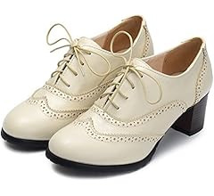 Odema Women's Classic T-Strap Mid Heel Mary Jane Pumps Round Toe Oxfords Dress Shoes | Amazon (US)