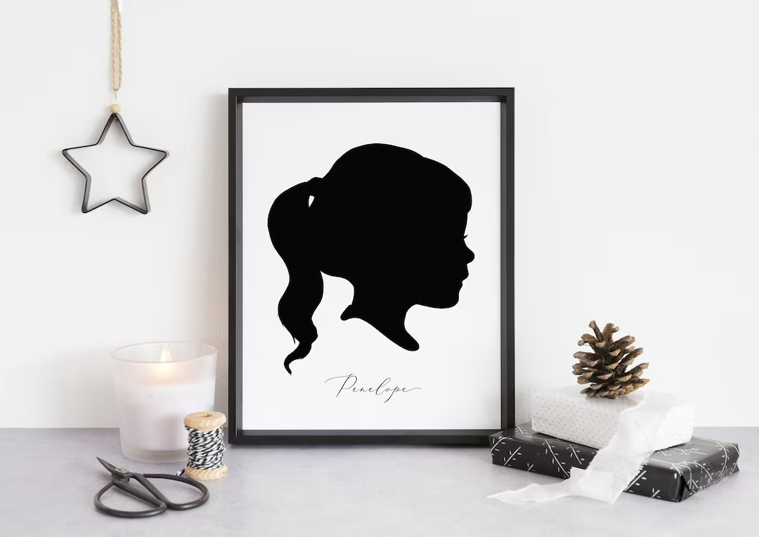 Custom Profile Silhouette Portrait Digital File  Kid - Etsy | Etsy (US)