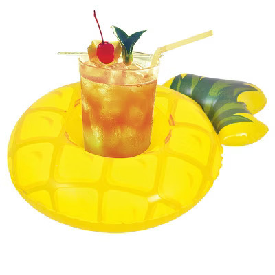 Pool Central Inflatable Floating Pineapple Swimming Pool Drink Holder - 9.75" | Target