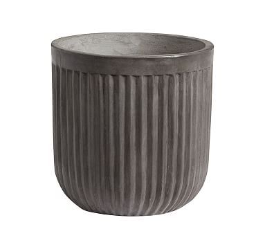 Concrete Fluted Planter - Grey | Pottery Barn (US)