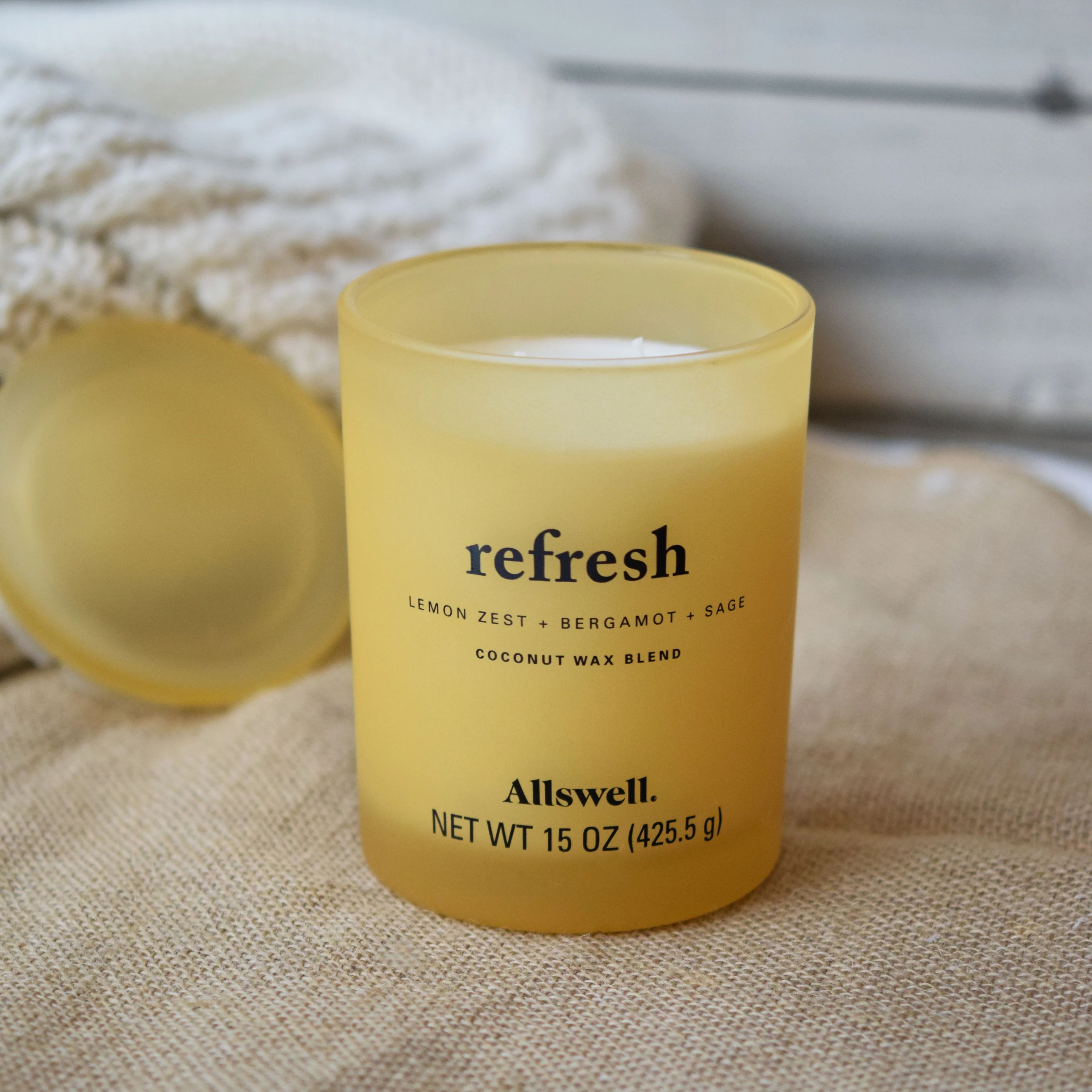 Refresh (Lemon Zest + Bergamot + Sage) 2-Wick Spa Candle | Allswell Home