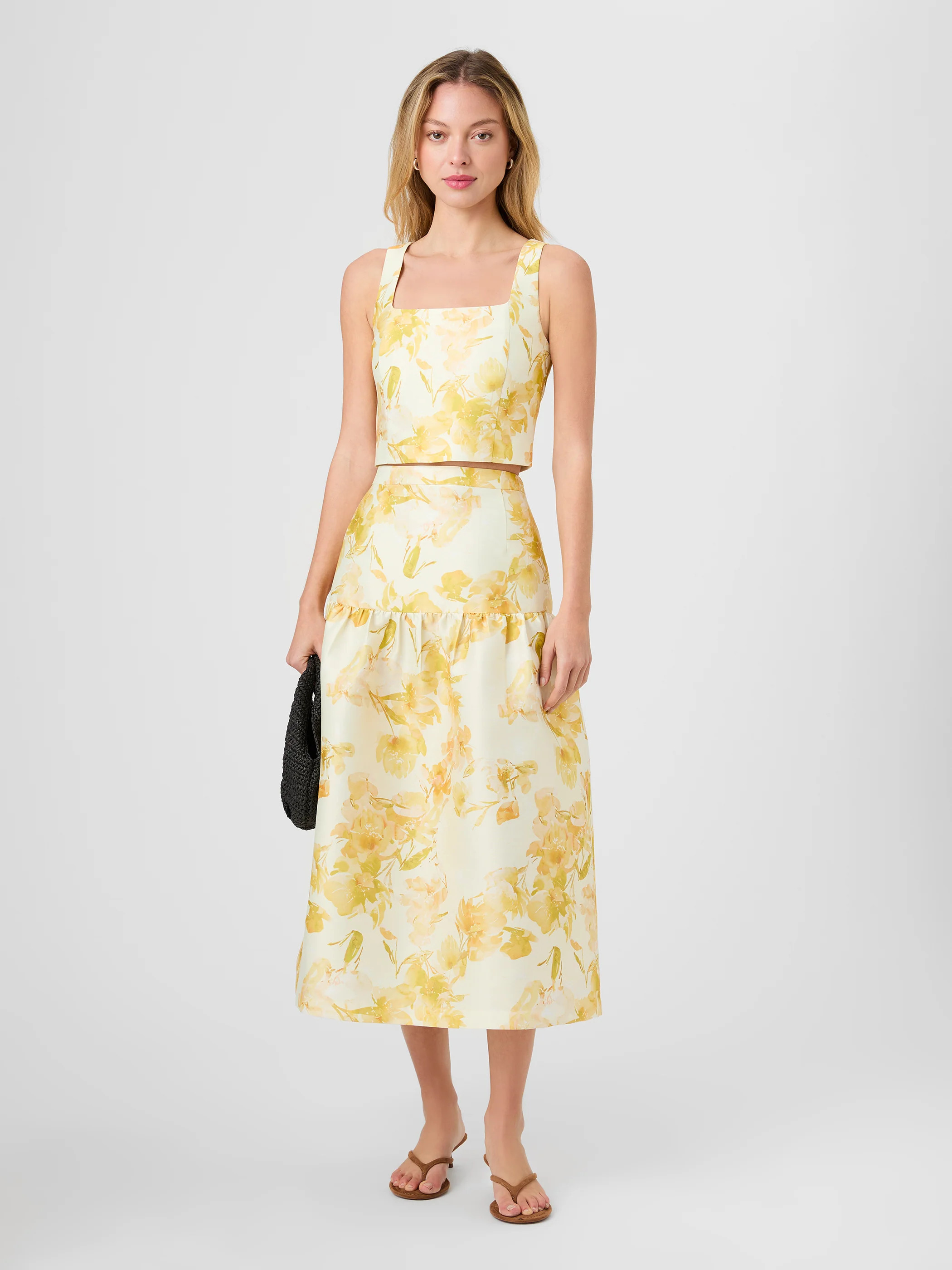 STRUCTURED TAFFETA SOPHIE FLEUR CROPPED TOP | French Connection (US)