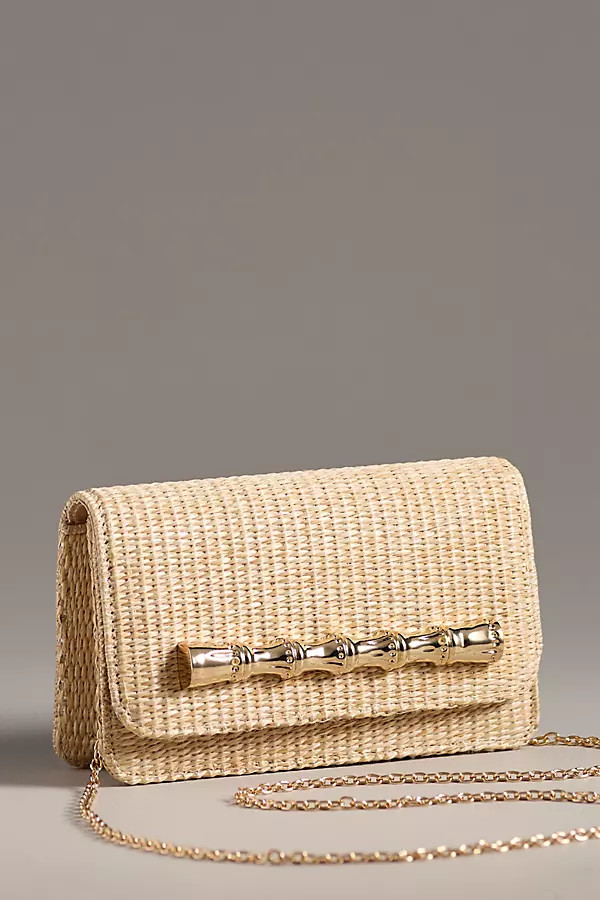 Lisi Lerch Ruby Foldover Straw Clutch | Anthropologie (US)