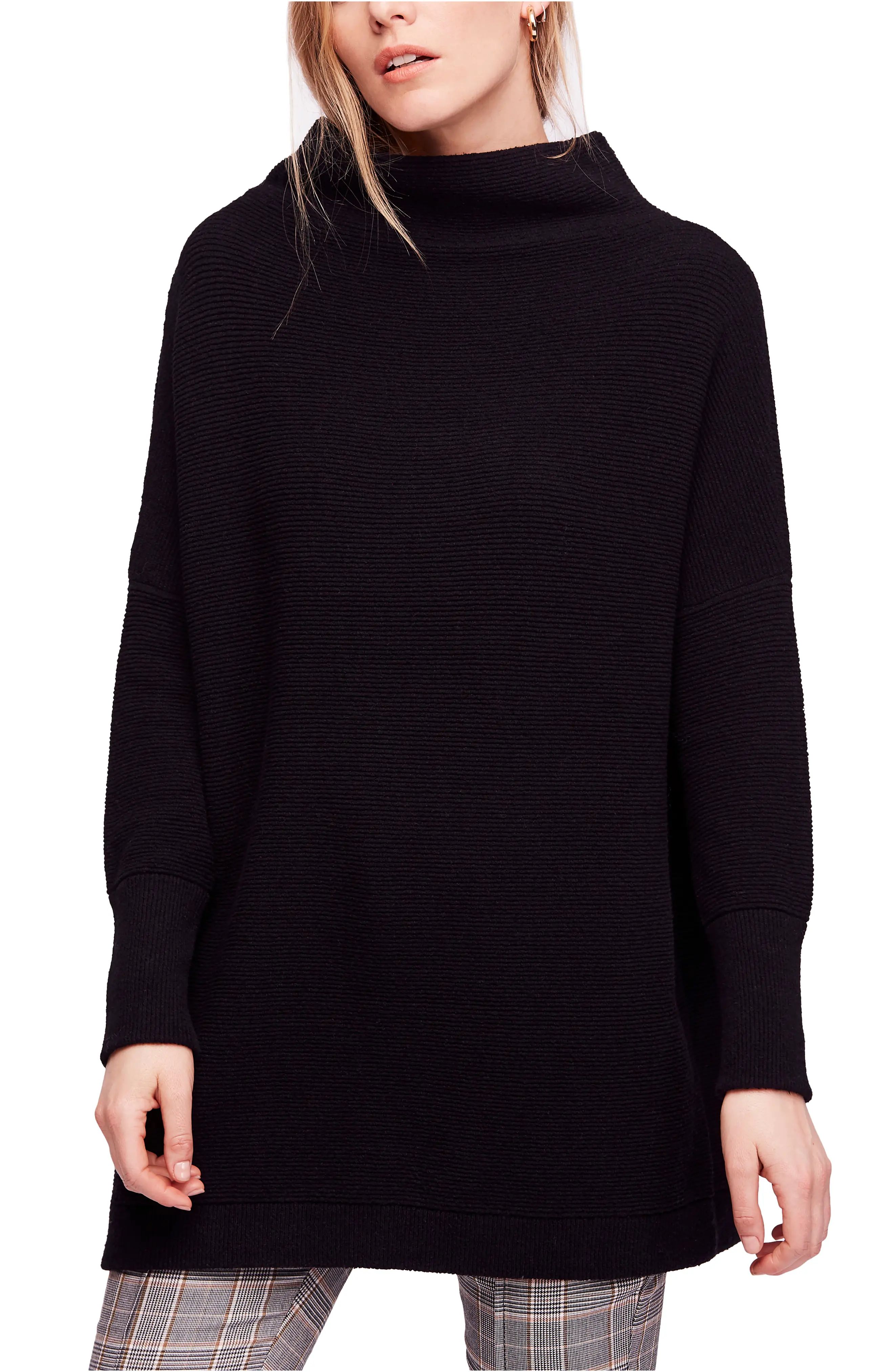 Free People Ottoman Slouchy Tunic, Size Small in Black at Nordstrom | Nordstrom