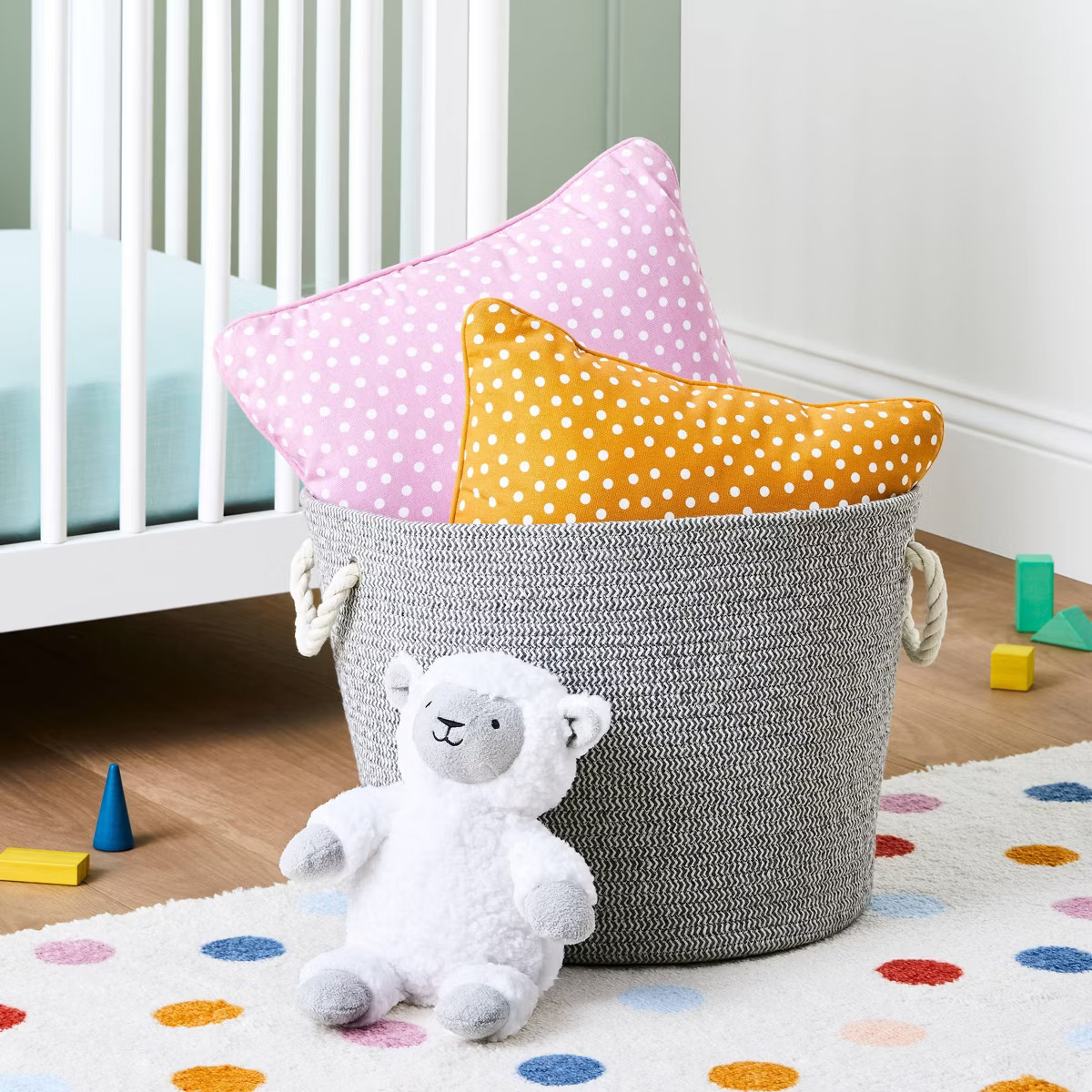 Coiled Rope Storage Bin Large Chevron - Cloud Island™ Gray | Target