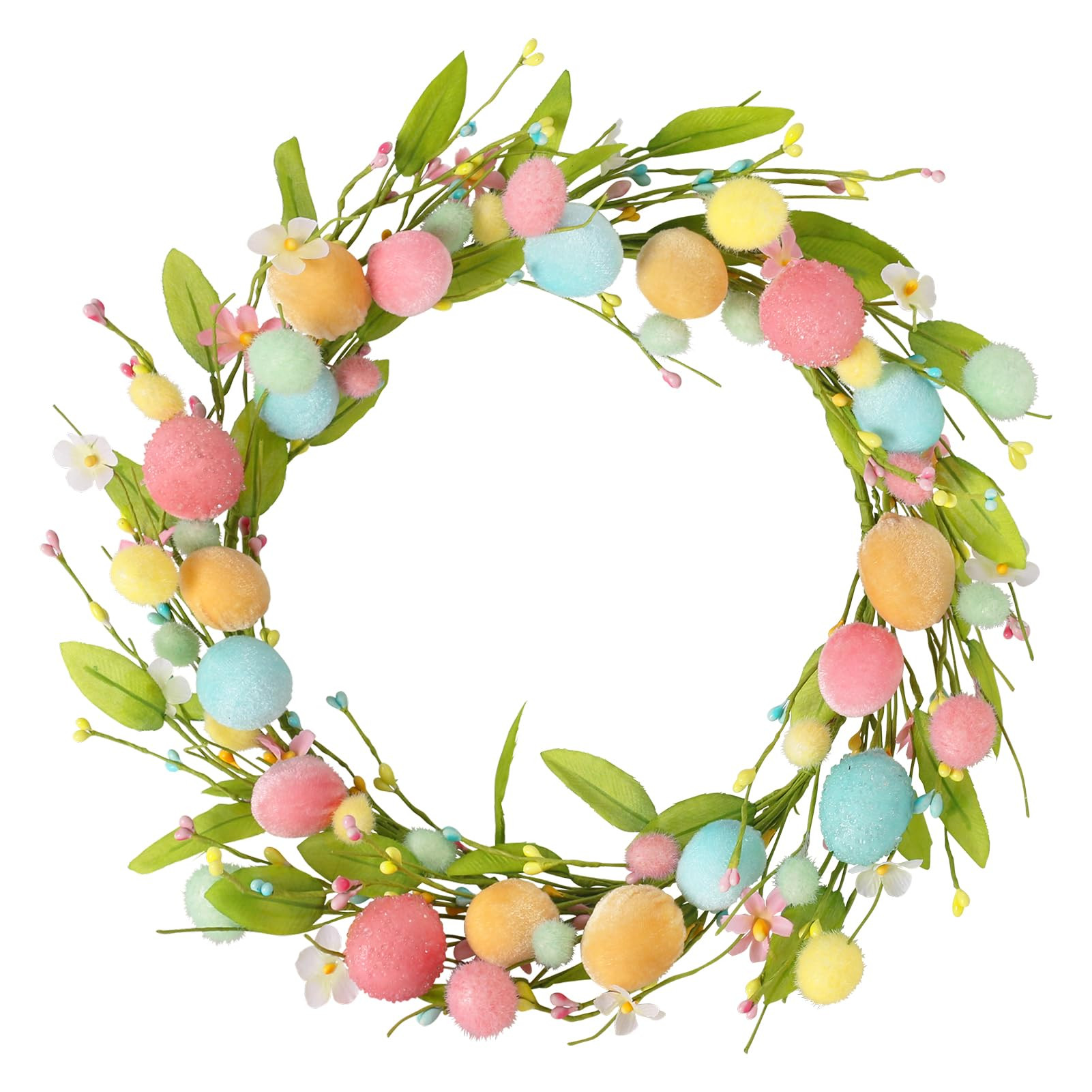 RoseCraft Easter Wreaths for Front Door,15.7 Inch Artificial Easter Colorful Egg Wreath Decoratio... | Amazon (US)
