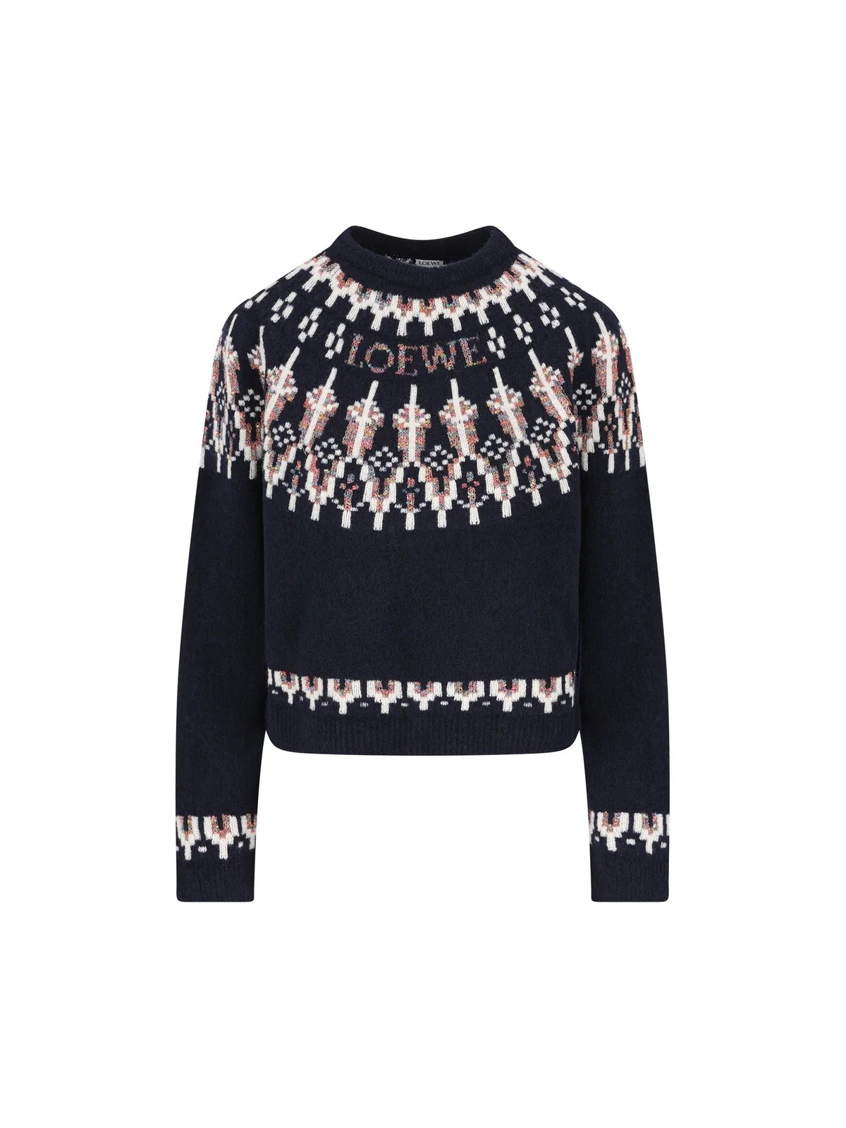 Loewe Fair Isle Pattern Crewneck Jumper | Cettire Global