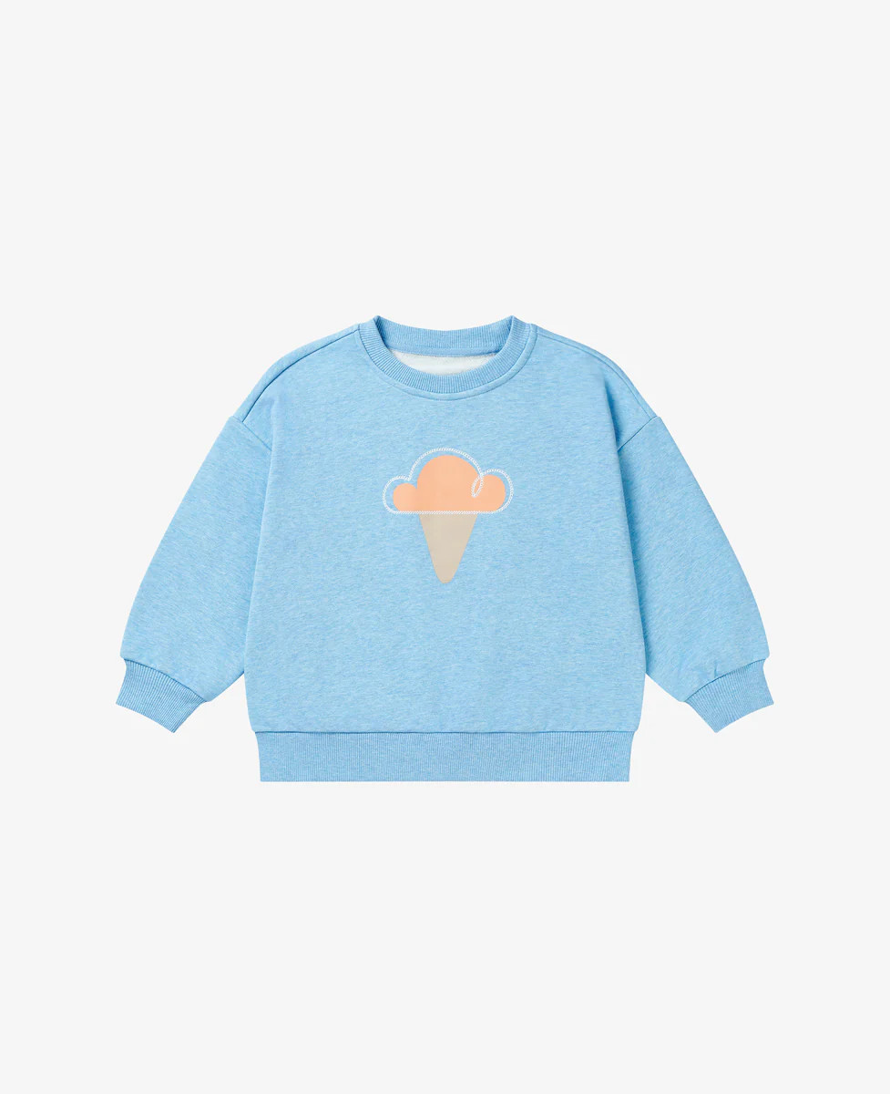 French Terry Drop Shoulder Sweatshirt - Dusk Blue | Petite Revery