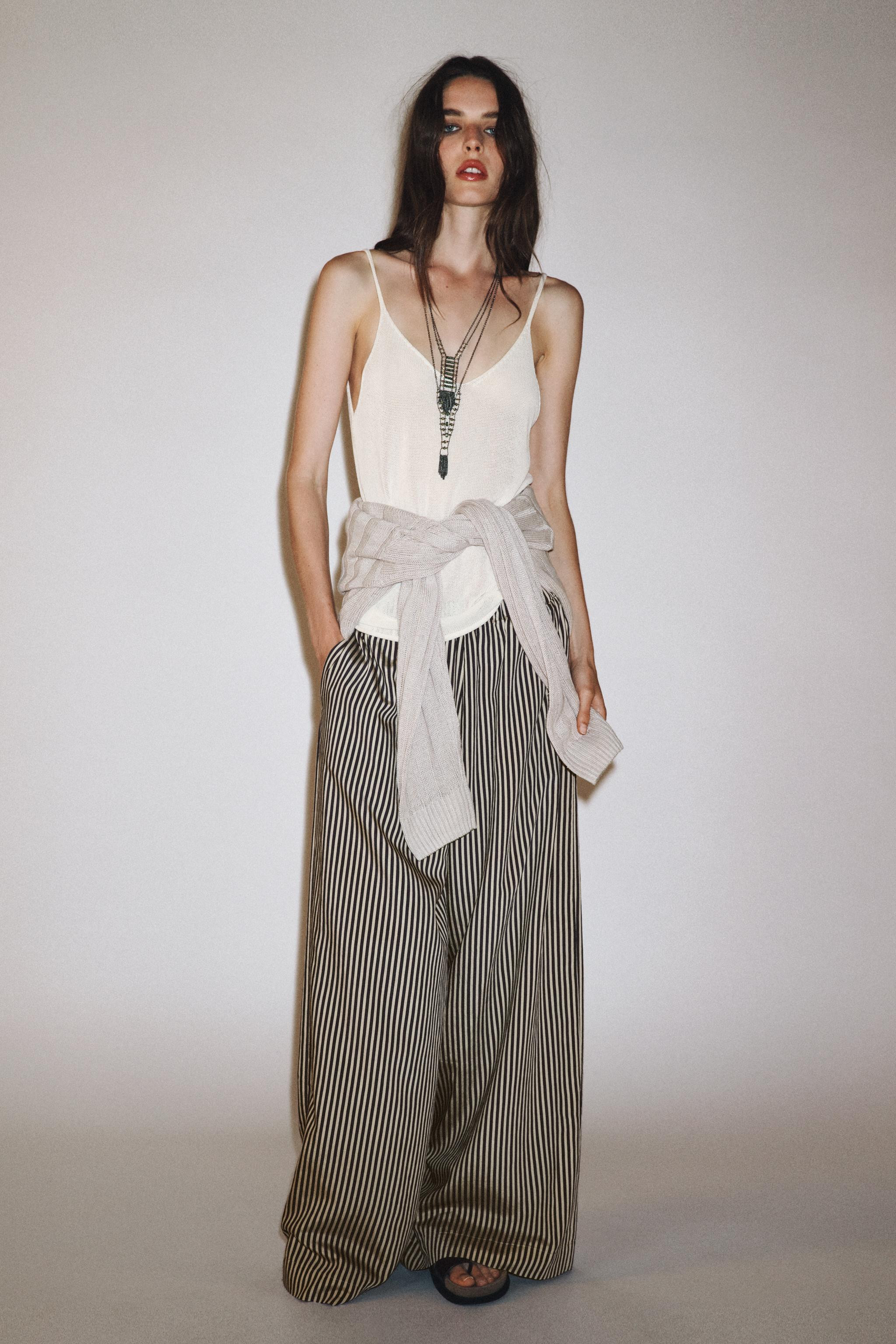 ZW COLLECTION STRIPED FLOWING TROUSERS | Zara UK