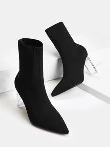 CUCCOO Basic Slip-On Stretch Boots Collection-Clear Heel
   
      SKU: sx2206231183848467
      ... | SHEIN