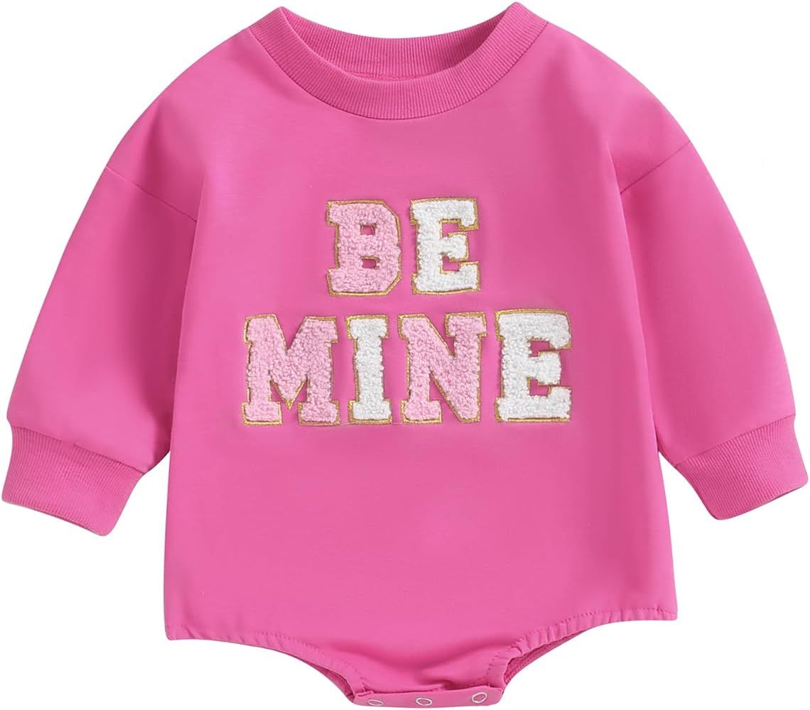 Socutebabe Baby Girl Boy Valentines Day Outfit Cute Heart Sweatshirts Bubble Romper Onesie Valent... | Amazon (US)