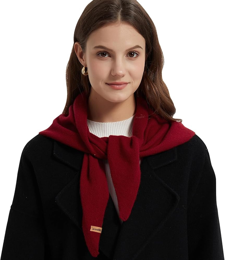 ACUSHLA 100% Merino Wool Triangle Scarf for Women Knitted Fashion Neckerchief Lightweight Soft Wa... | Amazon (US)