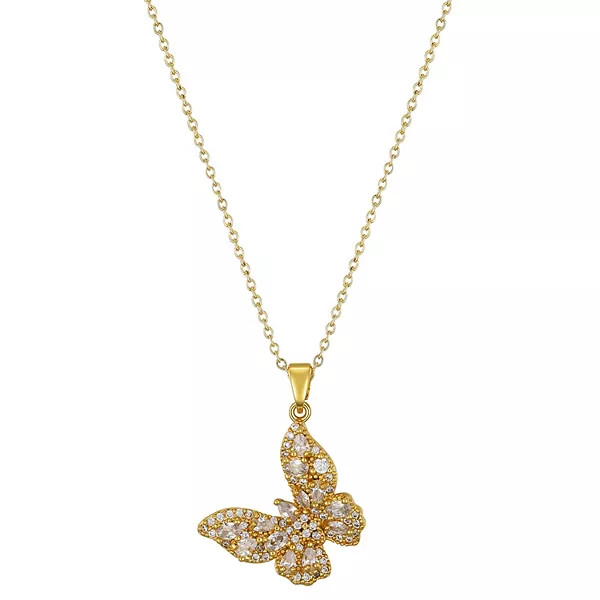 Adornia 14k Gold Plated Butterfly Pendant Necklace | Kohl's