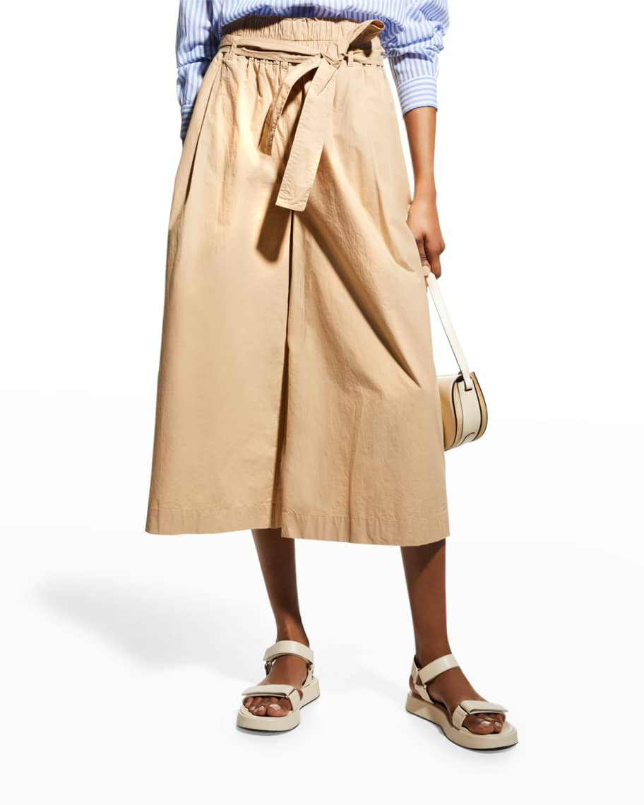 Pazia Paper-Bag Wide-Leg Trousers - BCI Cotton | Neiman Marcus