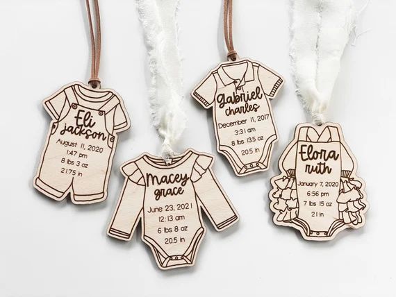 Onesie Ornament  Babys First Christmas Ornament  Birth Stat | Etsy | Etsy (US)