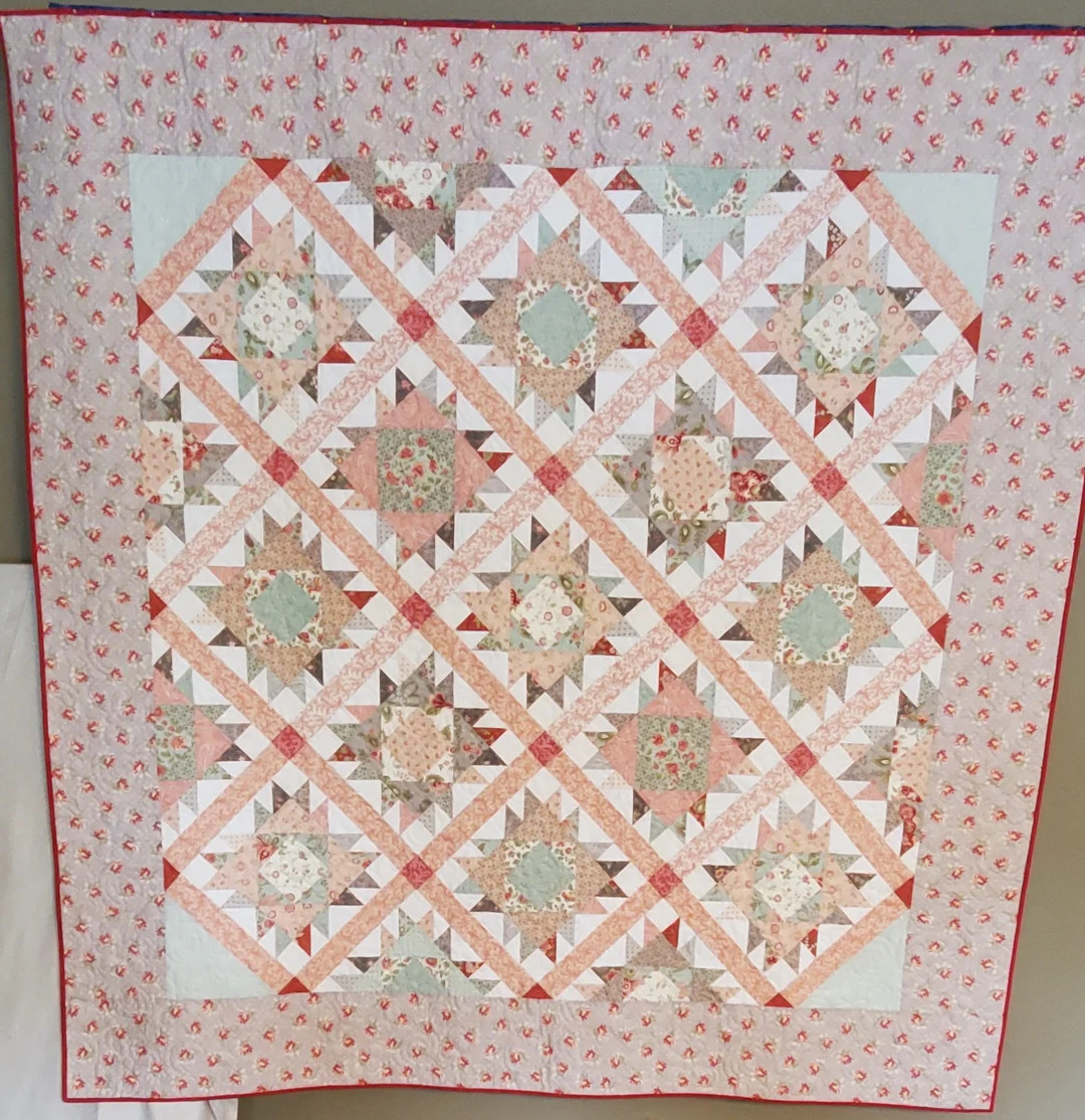 Handmade Quilt for Sale: Shabby Chic in Mint, Pink & Coral - Etsy | Etsy (US)