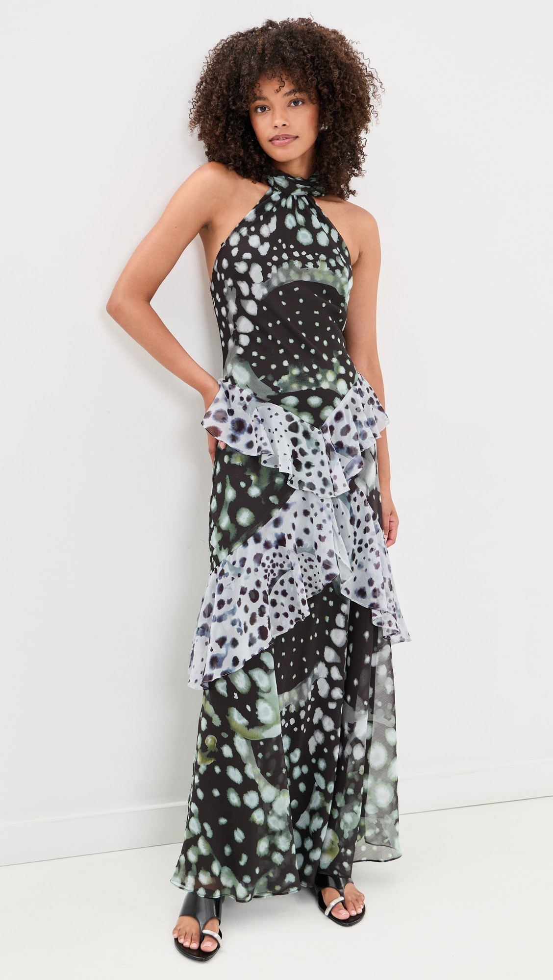 AMUR Iyla Printed Ruffle Gown | Shopbop | Shopbop