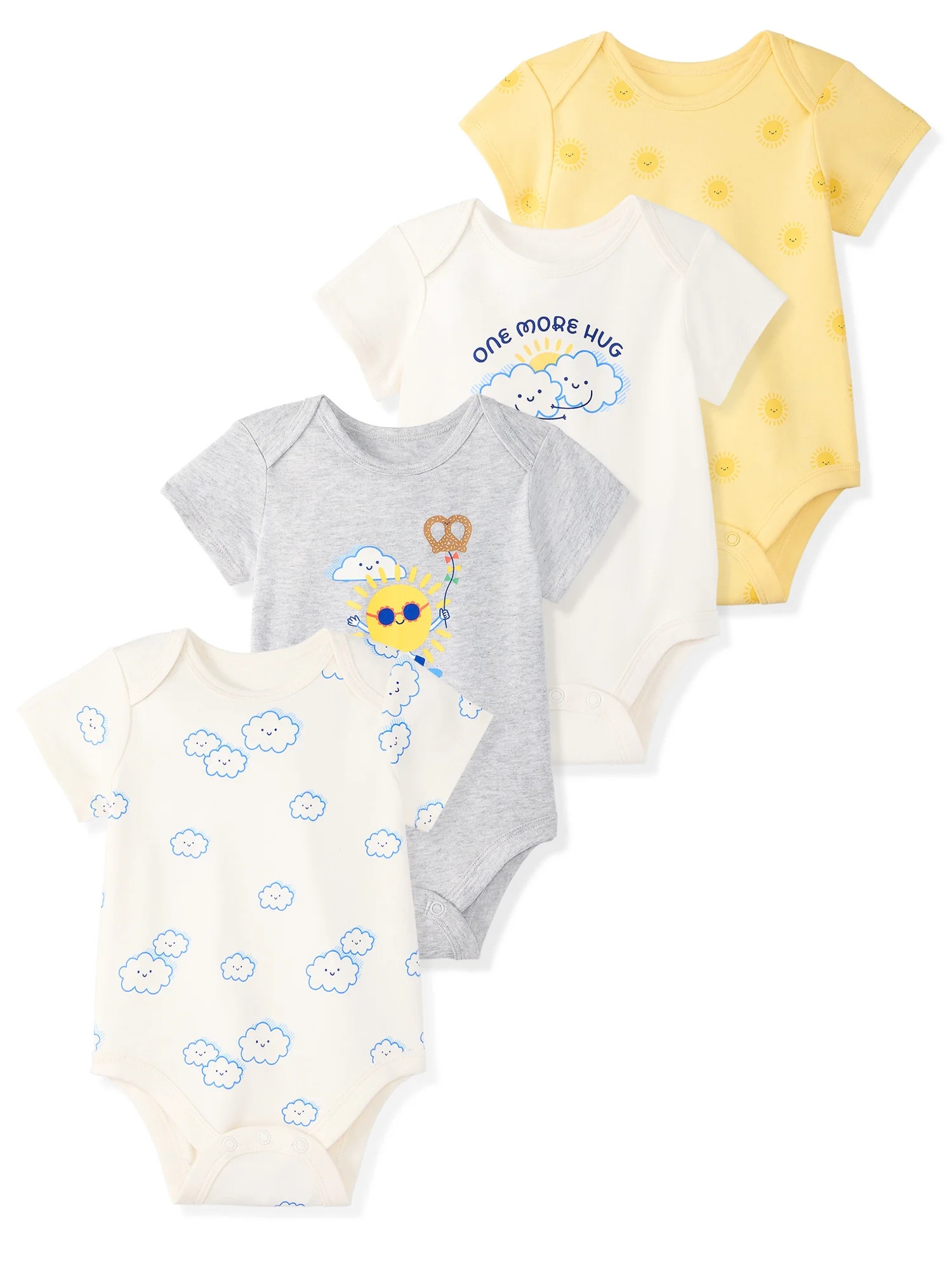 Garanimals Baby Boy Cotton Lap-Shoulder Short-Sleeve Bodysuits, 4-Pack, 0–24M | Walmart (US)