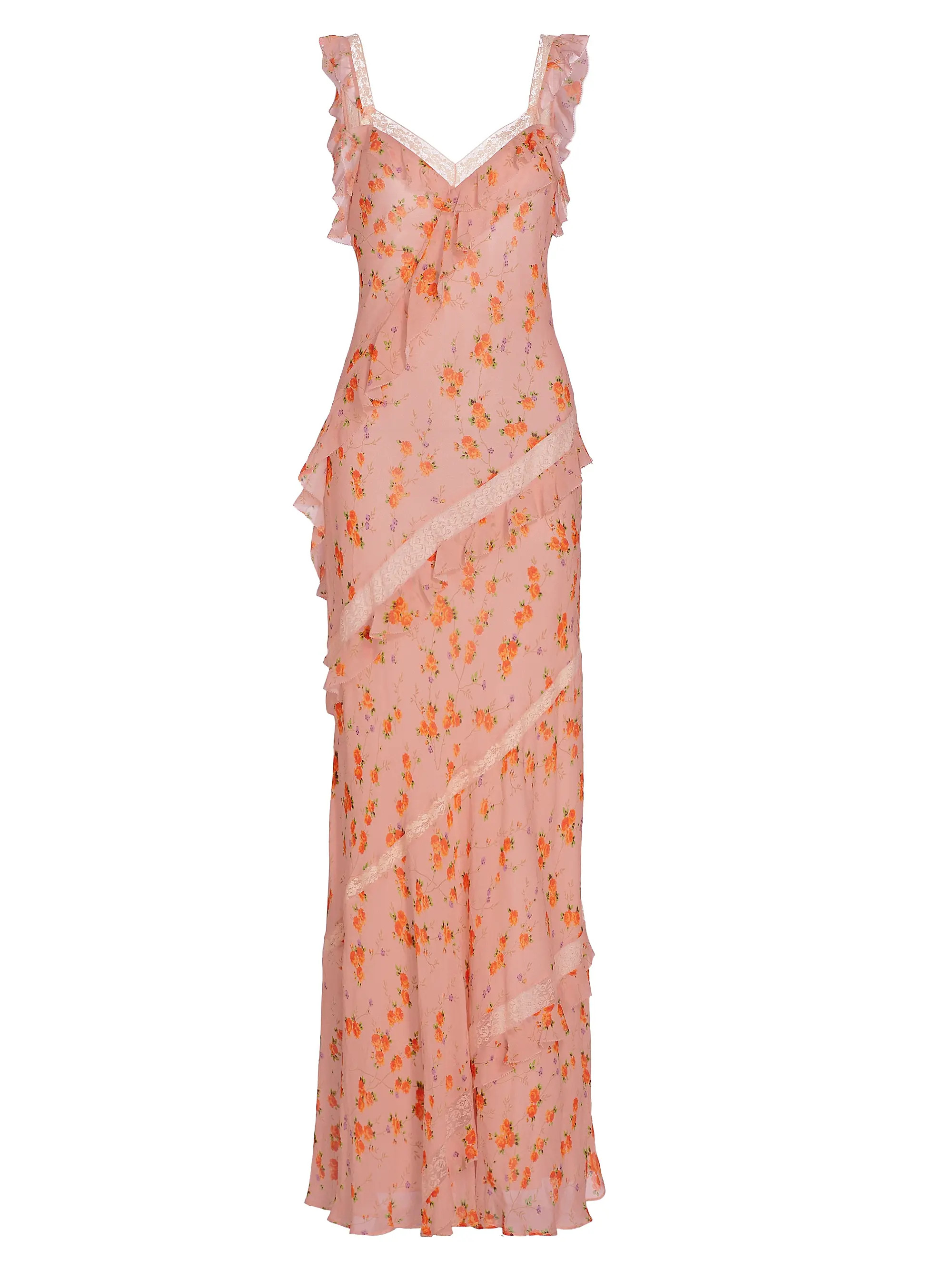 Radiance Lace-Trimmed Floral Maxi Dress | Saks Fifth Avenue