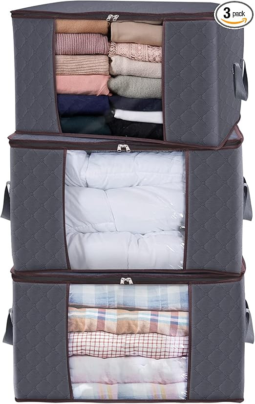 Lifewit Large Capacity Clothes Storage Bag Organizer with Reinforced Handle Thick Fabric for Comf... | Amazon (US)