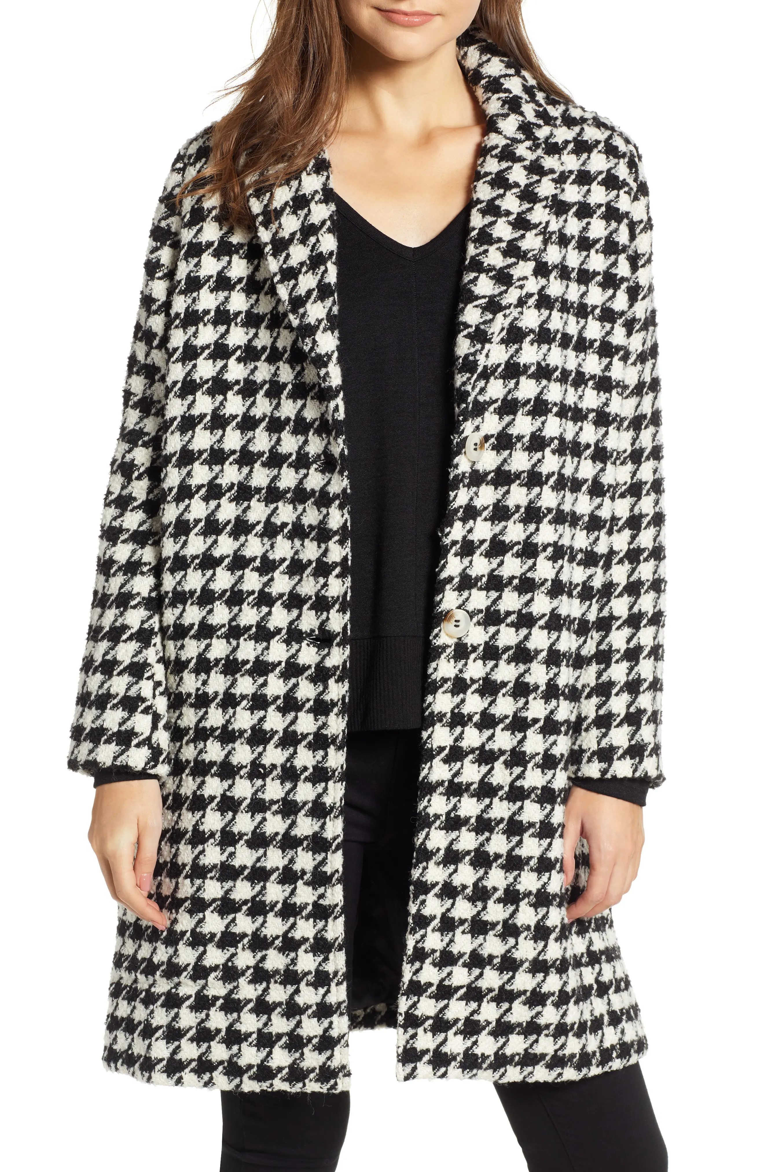 Women's Moon River Houndstooth Coat | Nordstrom