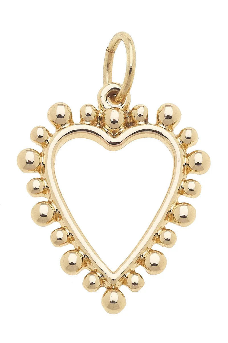 PREORDER 2/17: Studded Heart Charm in Shiny Gold | CANVAS