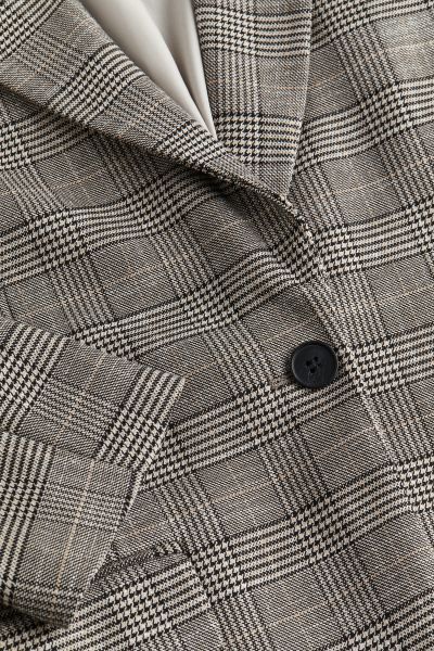 Oversized blazer - Beige/Checked - Ladies | H&M US | H&M (US + CA)