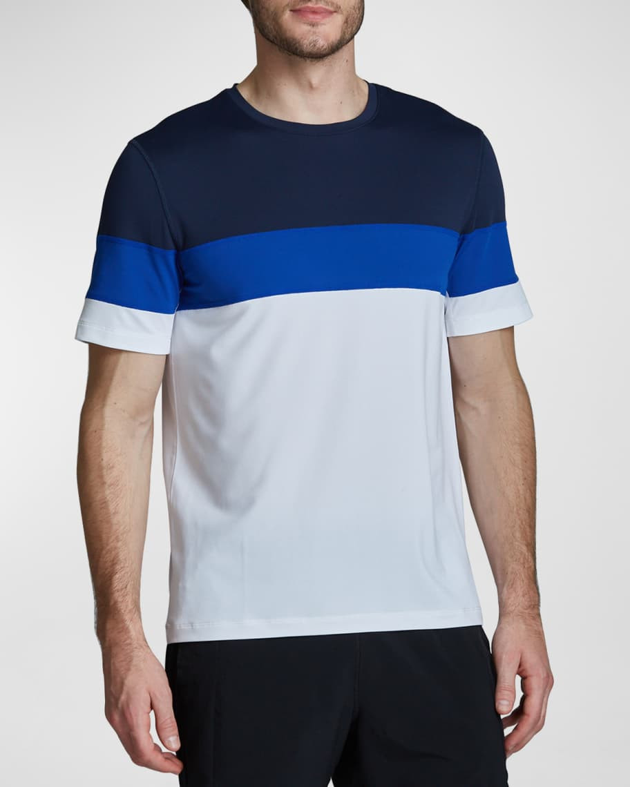 Men's Smash Striped Sport Mesh Tee | Neiman Marcus