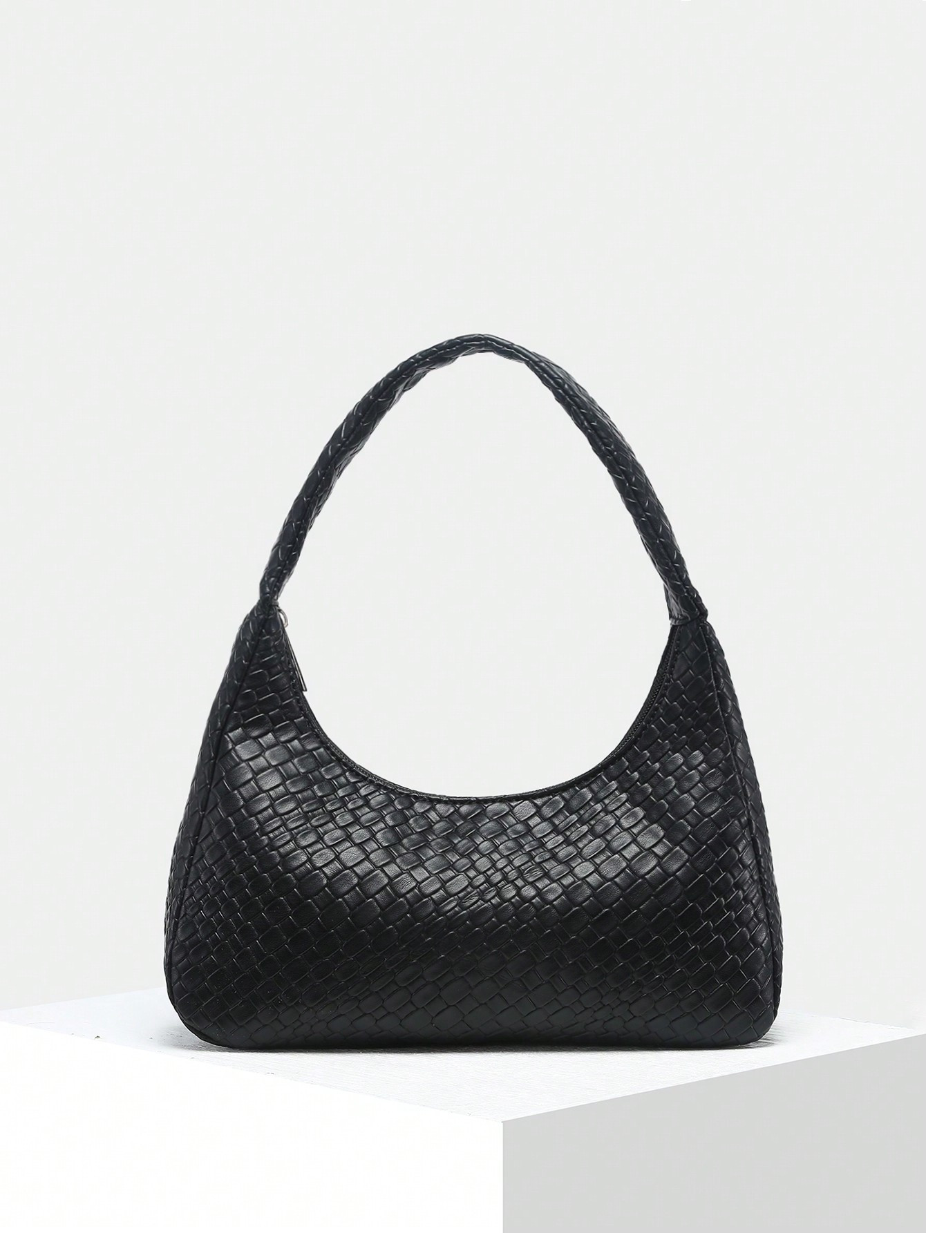 1pc Women Vintage Simple Casual Faux Weaving Leather Single Shoulder Armpit Bag Suitable For Street Dating Work | SHEIN