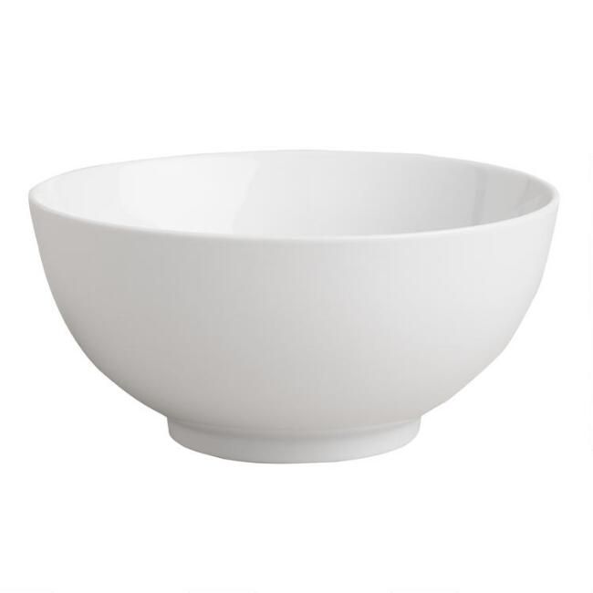 Medium White Porcelain All Purpose Bowls Set Of 2 | World Market