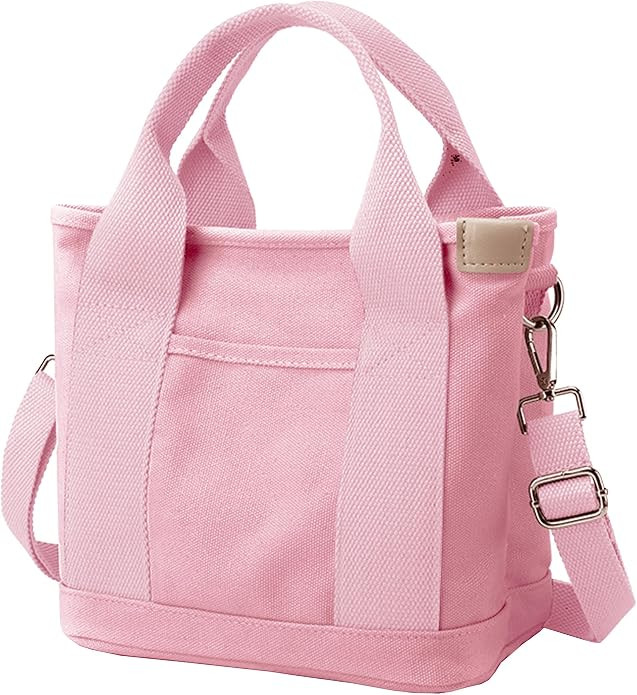 Small Tote Bag with Zipper Tote Bag for Women Canvas Crossbody Bag Shoulder Bag Satchel Hobo Bag ... | Amazon (US)